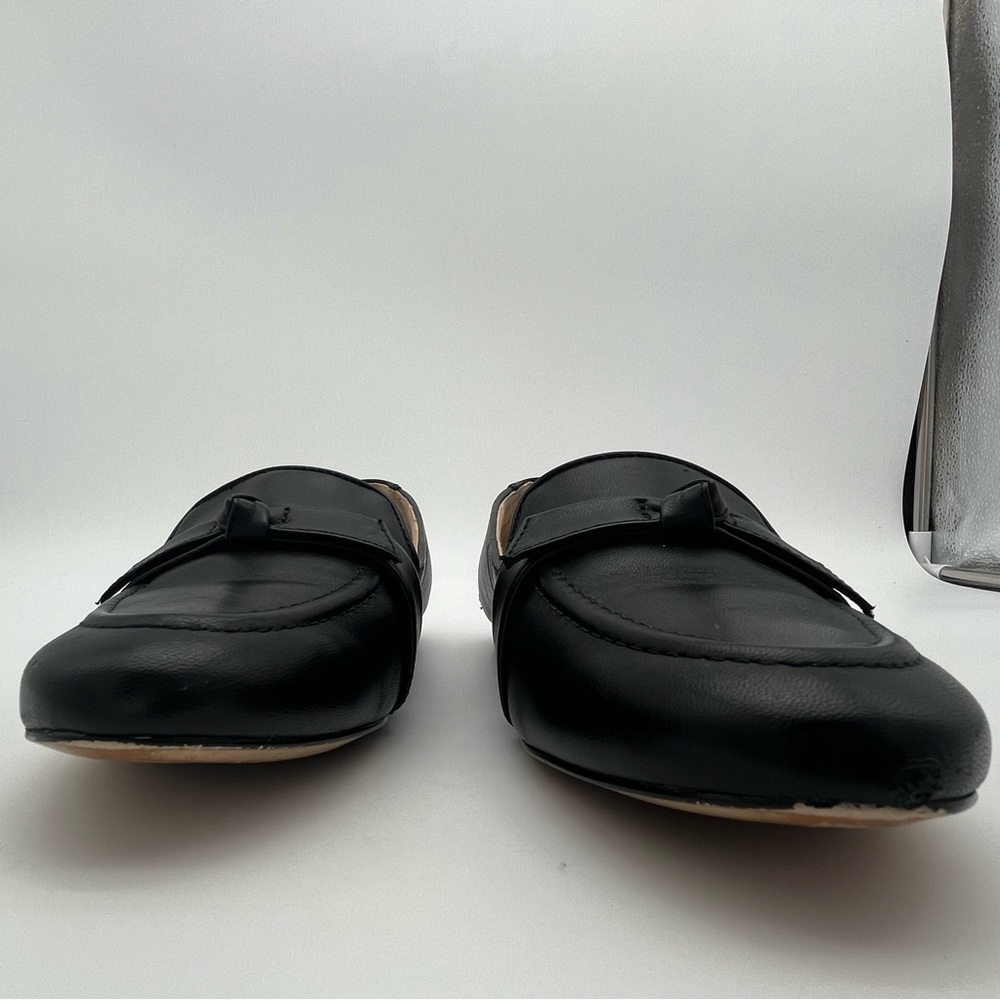 Talbots Classic Black Leather Loafers with Bow knot Detail Academia Career sz 8 - Picture 2 of 8